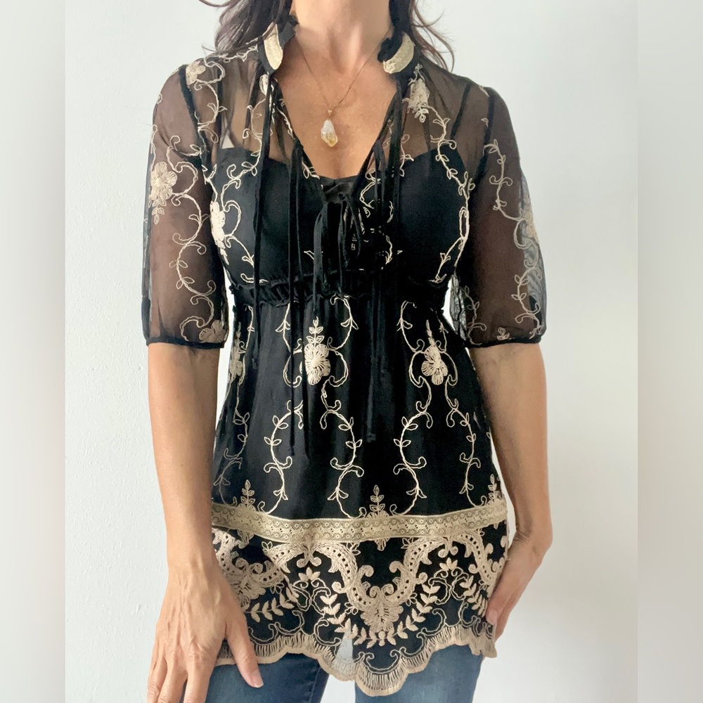 Hale Bob Embroidered Tunic Top